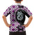 Purple Taniko Motif Aotearoa Manaia and Silver Fern Family Matching Off The Shoulder Long Sleeve Dress and Hawaiian Shirt