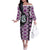 Purple Taniko Motif Aotearoa Manaia and Silver Fern Family Matching Off The Shoulder Long Sleeve Dress and Hawaiian Shirt
