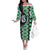Green Taniko Motif Aotearoa Manaia and Silver Fern Family Matching Off The Shoulder Long Sleeve Dress and Hawaiian Shirt