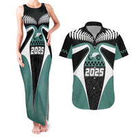 Custom New Zealand Bicycle 2025 Couples Matching Tank Maxi Dress and Hawaiian Shirt LT03 Black-Teal - Polynesian Pride