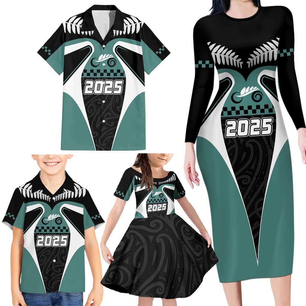 Custom New Zealand Bicycle 2025 Family Matching Long Sleeve Bodycon Dress and Hawaiian Shirt LT03 - Polynesian Pride