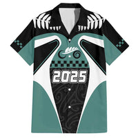 Custom New Zealand Bicycle 2025 Family Matching Long Sleeve Bodycon Dress and Hawaiian Shirt LT03 Dad's Shirt - Short Sleeve Black-Teal - Polynesian Pride