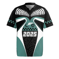 Custom New Zealand Bicycle 2025 Rugby Jersey LT03 Black-Teal - Polynesian Pride