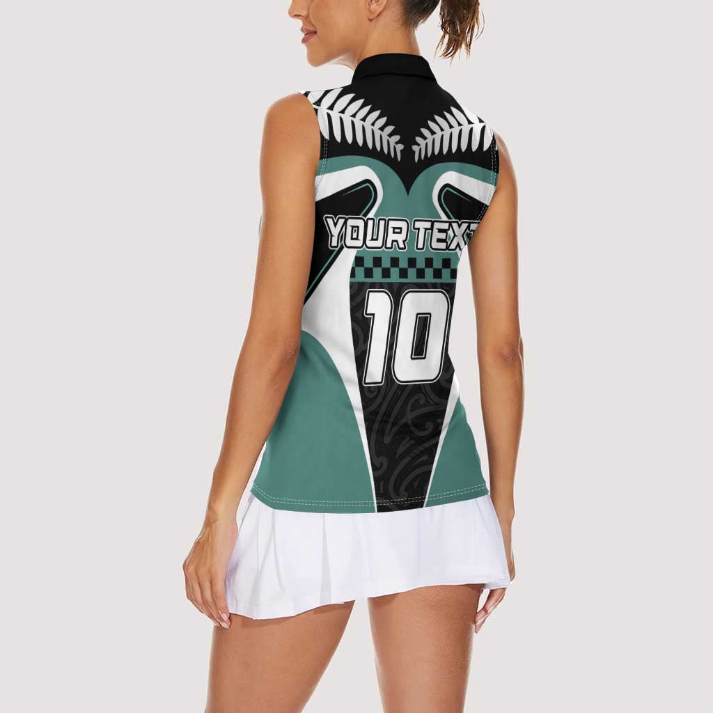 Custom New Zealand Bicycle 2025 Women Sleeveless Polo Shirt