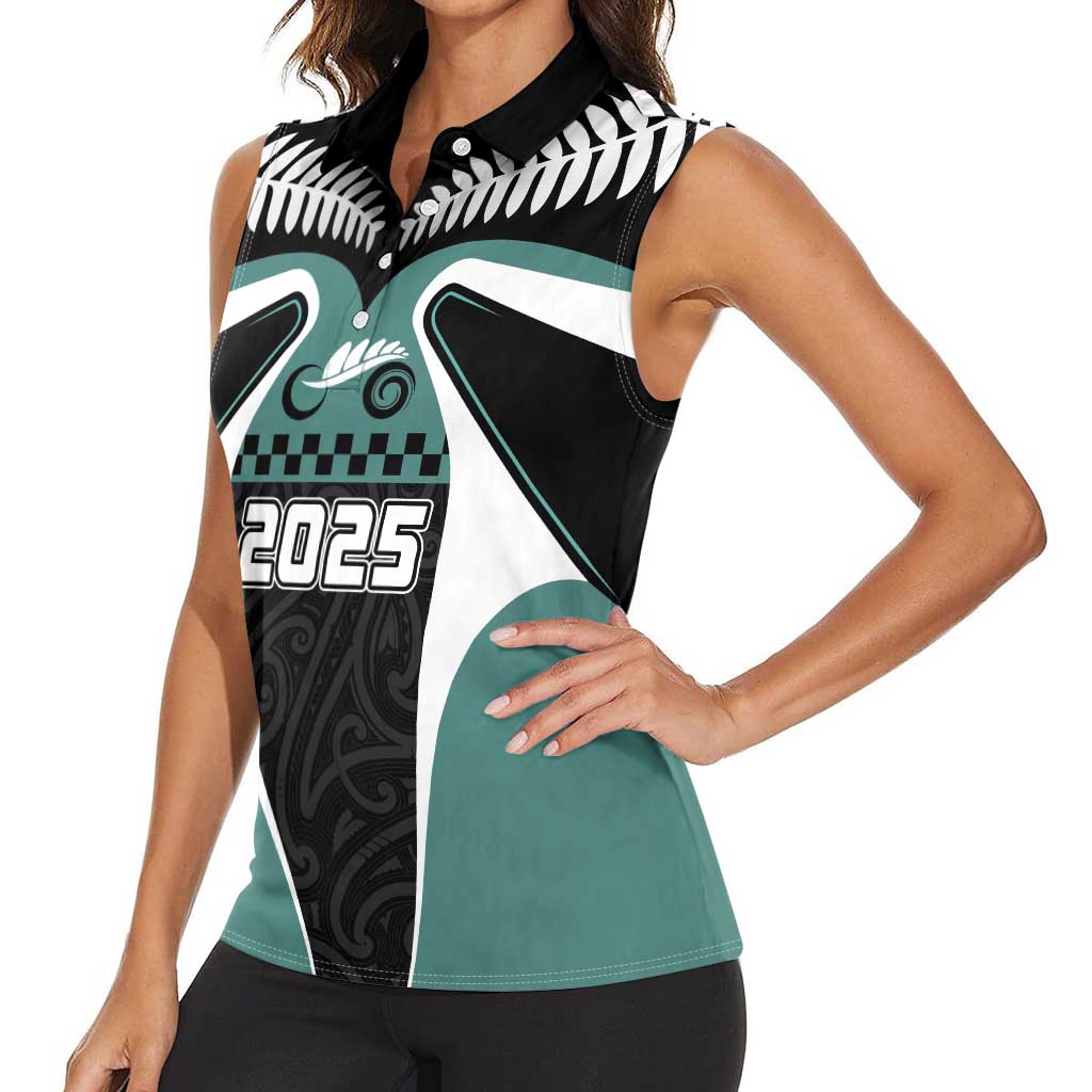 Custom New Zealand Bicycle 2025 Women Sleeveless Polo Shirt