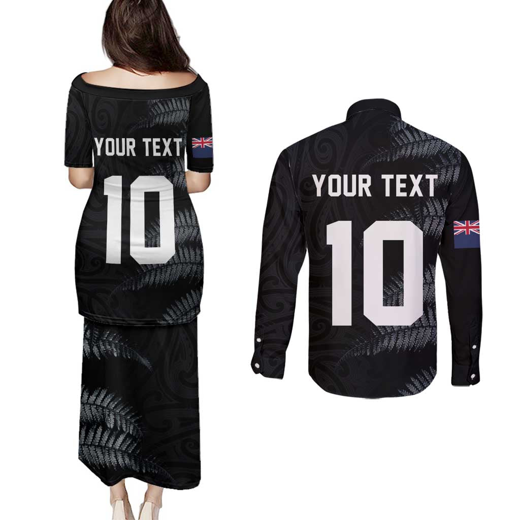 Custom New Zealand Football-Towards World Cup 2026 Couples Matching Puletasi and Long Sleeve Button Shirt