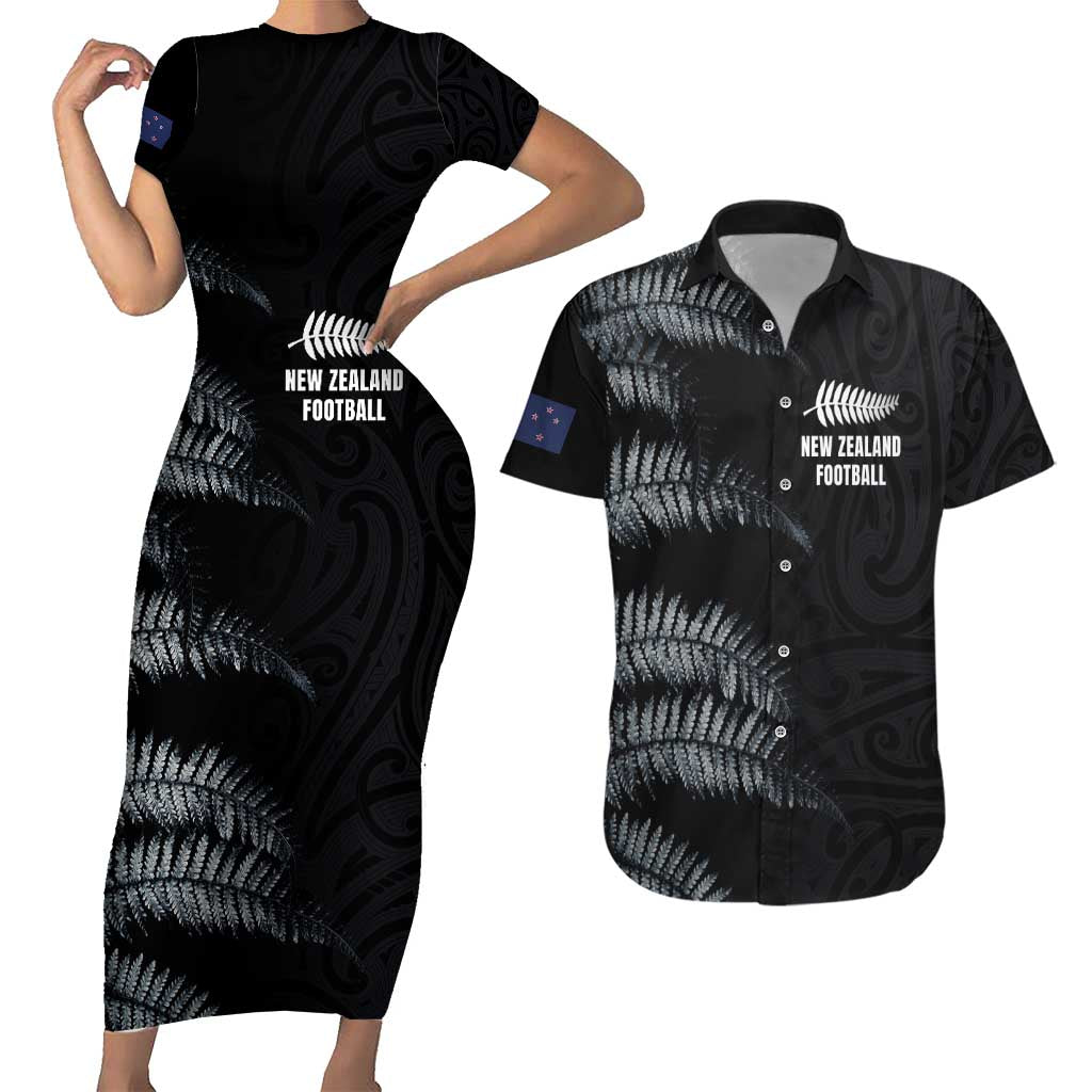 Custom New Zealand Football-Towards World Cup 2026 Couples Matching Short Sleeve Bodycon Dress and Hawaiian Shirt
