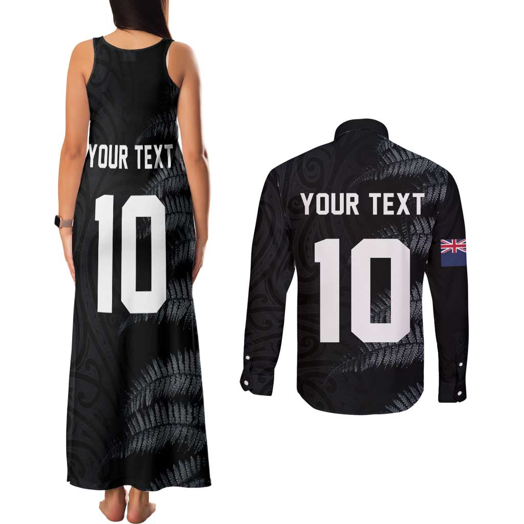 Custom New Zealand Football-Towards World Cup 2026 Couples Matching Tank Maxi Dress and Long Sleeve Button Shirt