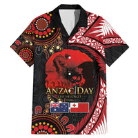 Tonga and Australia ANZAC Day Family Matching Mermaid Dress and Hawaiian Shirt Aboriginal and Ngatu Art Pattern - Gallipoli Lest We Forget