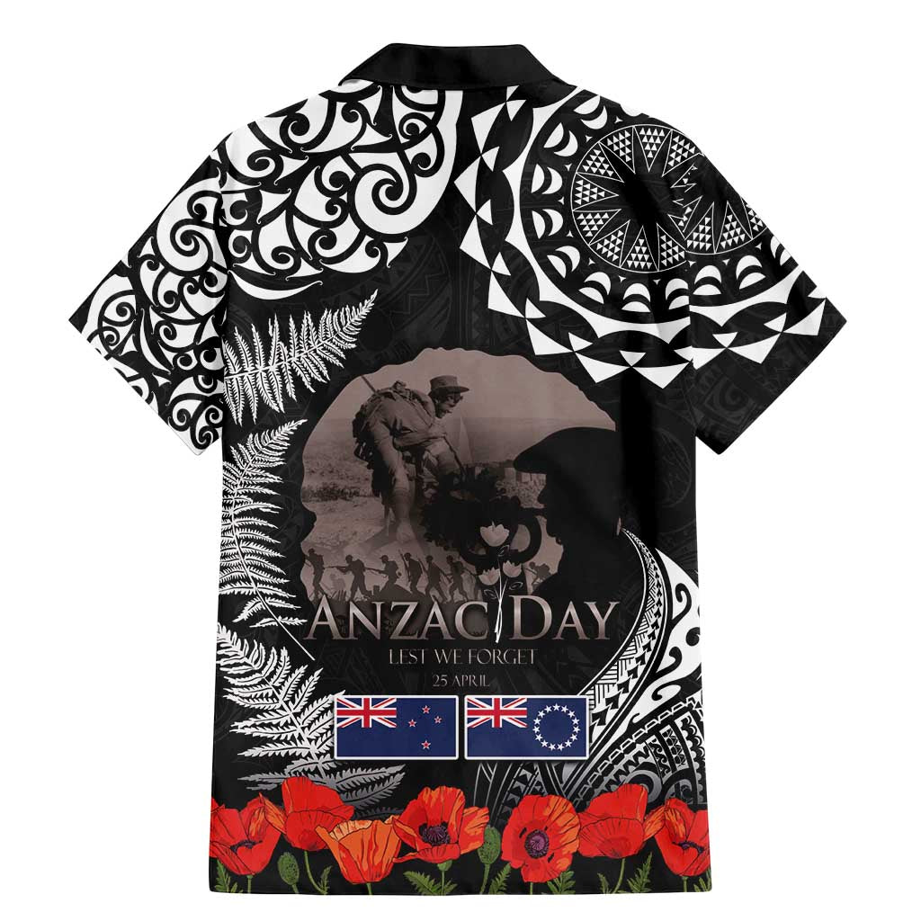 New Zealand and Cook Islands ANZAC Day Family Matching Mermaid Dress and Hawaiian Shirt Gallipoli Lest We Forget Tatau Art Tribal and Maori Tattoo with Fern