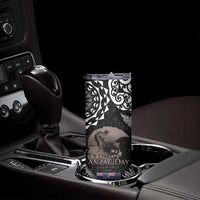 New Zealand and Cook Islands ANZAC Day Skinny Tumbler Gallipoli Lest We Forget Tatau Art Tribal and Maori Tattoo with Fern LT03 - Polynesian Pride
