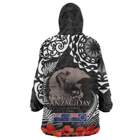 New Zealand and Cook Islands ANZAC Day Wearable Blanket Hoodie Gallipoli Lest We Forget Tatau Art Tribal and Maori Tattoo with Fern LT03 - Polynesian Pride