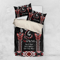 Aotearoa Toitu Te Tiriti-Maori Taniwha Bedding Set Toitu Te Whenua Toitu Te Reo Maori