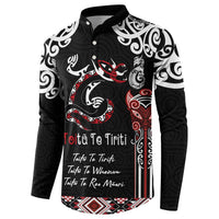 Aotearoa Toitu Te Tiriti-Maori Taniwha Button Sweatshirt Toitu Te Whenua Toitu Te Reo Maori LT03 - Polynesian Pride