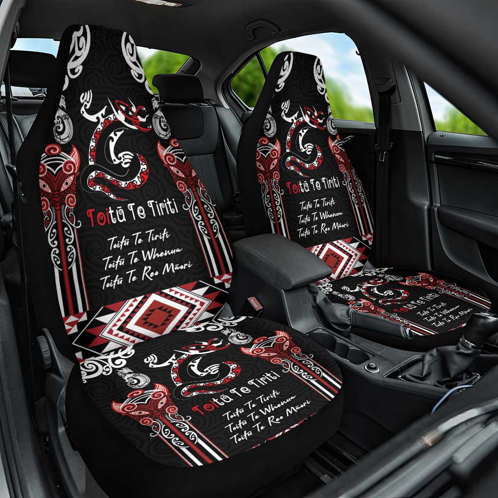 Aotearoa Toitu Te Tiriti-Maori Taniwha Car Seat Cover Toitu Te Whenua Toitu Te Reo Maori