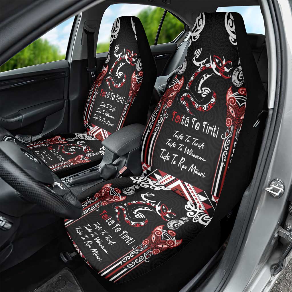 Aotearoa Toitu Te Tiriti-Maori Taniwha Car Seat Cover Toitu Te Whenua Toitu Te Reo Maori