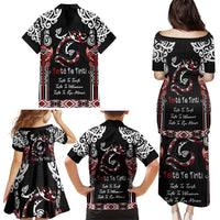 Aotearoa Toitu Te Tiriti-Maori Taniwha Family Matching Puletasi and Hawaiian Shirt Toitu Te Whenua Toitu Te Reo Maori LT03 - Polynesian Pride