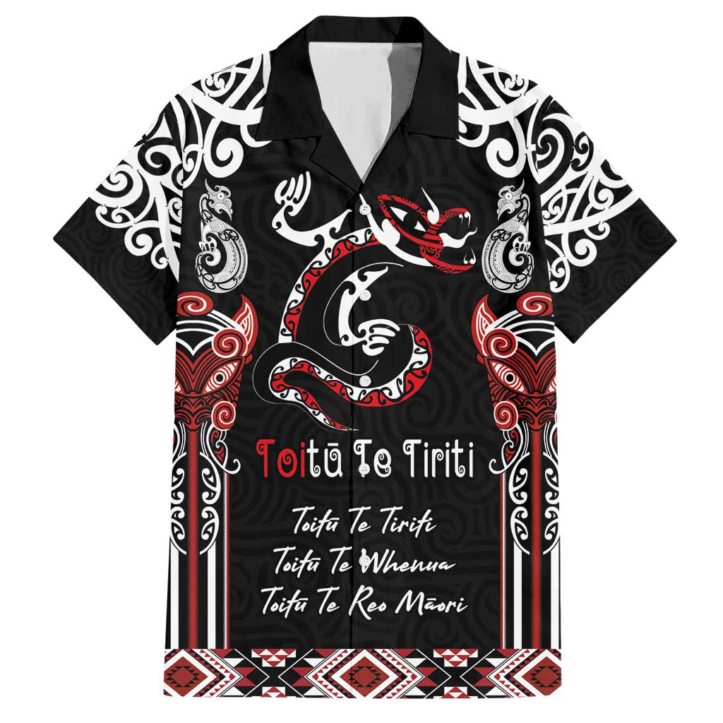 Aotearoa Toitu Te Tiriti-Maori Taniwha Hawaiian Shirt Toitu Te Whenua Toitu Te Reo Maori