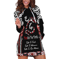 Aotearoa Toitu Te Tiriti-Maori Taniwha Hoodie Dress Toitu Te Whenua Toitu Te Reo Maori