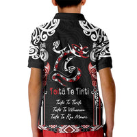 Aotearoa Toitu Te Tiriti-Maori Taniwha Kid Polo Shirt Toitu Te Whenua Toitu Te Reo Maori LT03 - Polynesian Pride