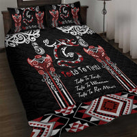 Aotearoa Toitu Te Tiriti-Maori Taniwha Quilt Bed Set Toitu Te Whenua Toitu Te Reo Maori