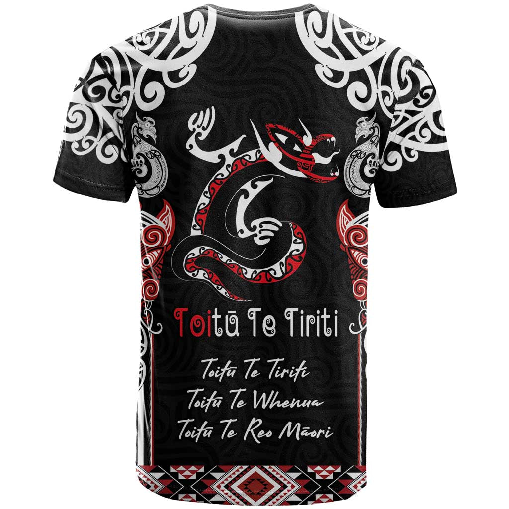 Aotearoa Toitu Te Tiriti-Maori Taniwha T Shirt Toitu Te Whenua Toitu Te Reo Maori LT03 - Polynesian Pride
