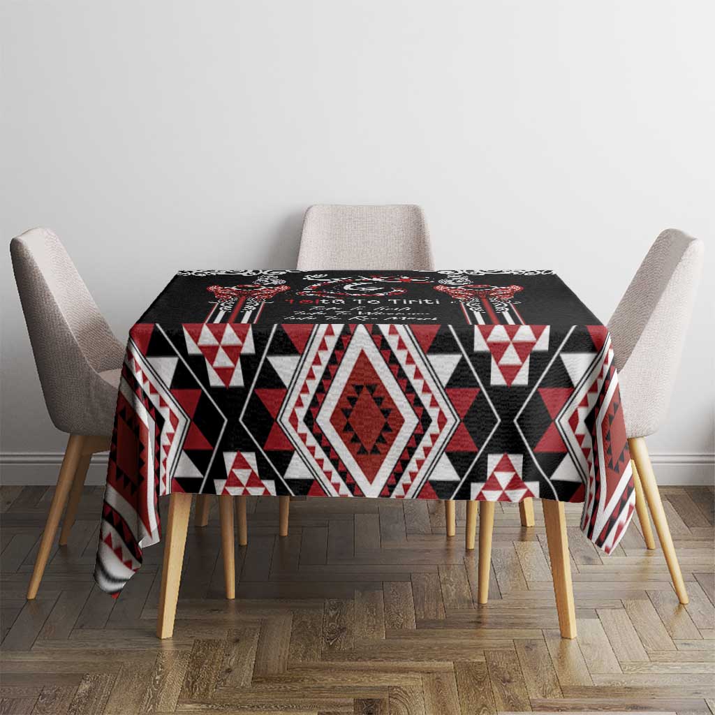 Aotearoa Toitu Te Tiriti-Maori Taniwha Tablecloth Toitu Te Whenua Toitu Te Reo Maori LT03 - Polynesian Pride