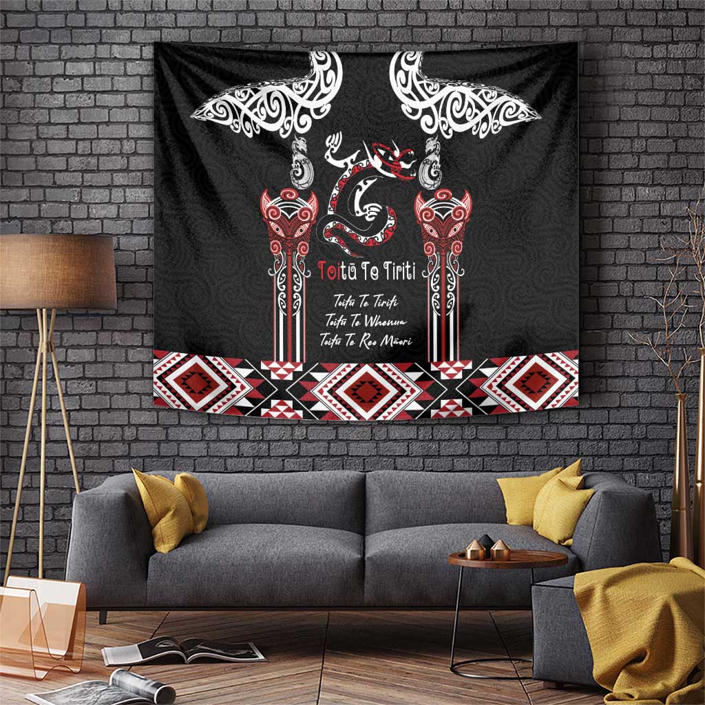 Aotearoa Toitu Te Tiriti-Maori Taniwha Tapestry Toitu Te Whenua Toitu Te Reo Maori