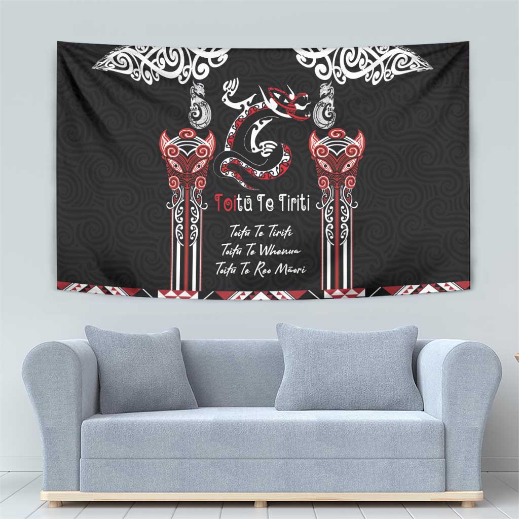 Aotearoa Toitu Te Tiriti-Maori Taniwha Tapestry Toitu Te Whenua Toitu Te Reo Maori