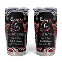 Aotearoa Toitu Te Tiriti-Maori Taniwha Tumbler Cup Toitu Te Whenua Toitu Te Reo Maori LT03 Black - Polynesian Pride