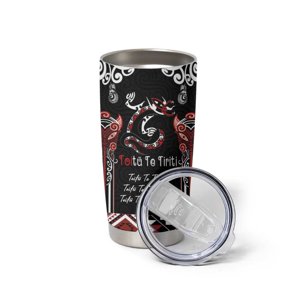 Aotearoa Toitu Te Tiriti-Maori Taniwha Tumbler Cup Toitu Te Whenua Toitu Te Reo Maori LT03 - Polynesian Pride