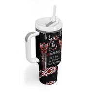 Aotearoa Toitu Te Tiriti-Maori Taniwha Tumbler With Handle Toitu Te Whenua Toitu Te Reo Maori LT03 - Polynesian Pride