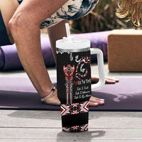 Aotearoa Toitu Te Tiriti-Maori Taniwha Tumbler With Handle Toitu Te Whenua Toitu Te Reo Maori LT03 - Polynesian Pride