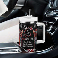 Aotearoa Toitu Te Tiriti-Maori Taniwha Tumbler With Handle Toitu Te Whenua Toitu Te Reo Maori LT03 - Polynesian Pride