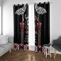 Aotearoa Toitu Te Tiriti-Maori Taniwha Window Curtain Toitu Te Whenua Toitu Te Reo Maori