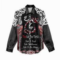 Aotearoa Toitu Te Tiriti-Maori Taniwha Women Casual Shirt Toitu Te Whenua Toitu Te Reo Maori LT03 - Polynesian Pride