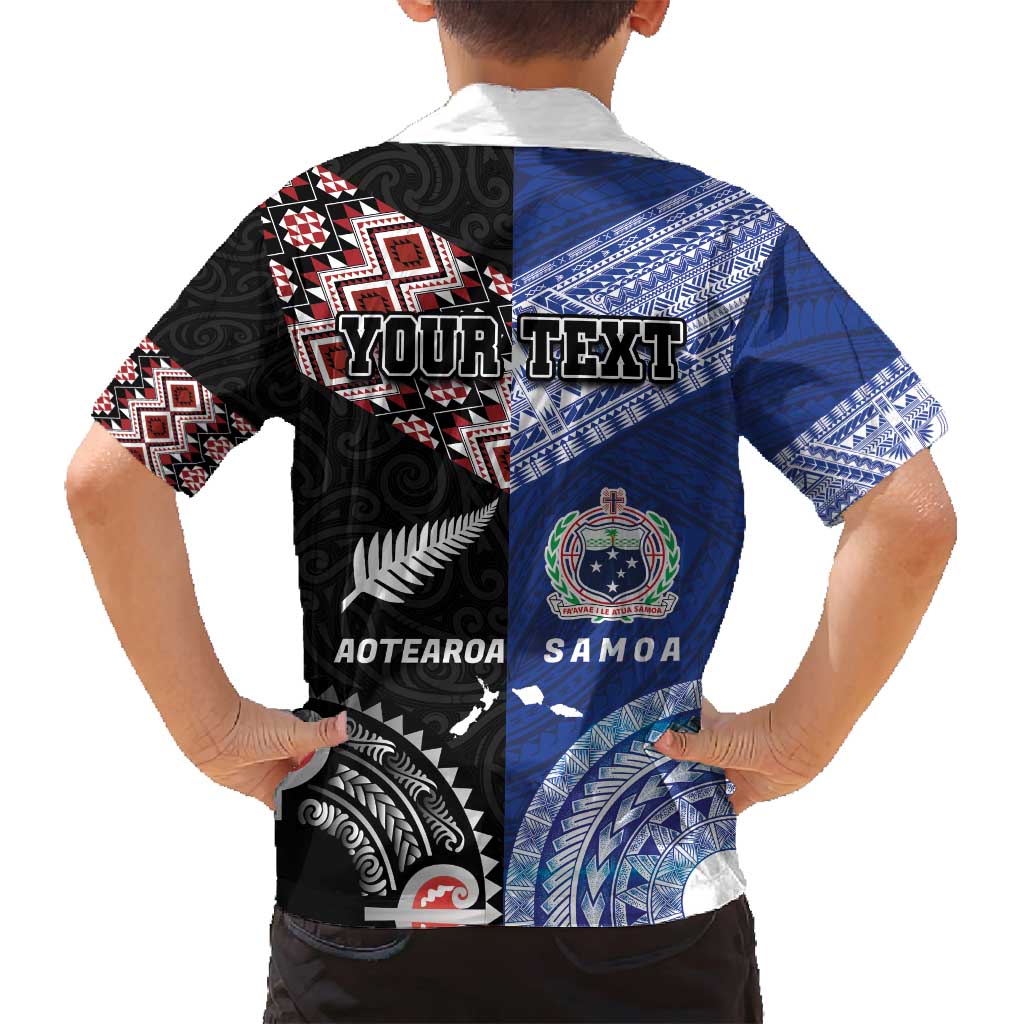 Personalised Aotearoa and Samoa Together Family Matching Summer Maxi Dress and Hawaiian Shirt Tatau Art Tattoos-Taniko and Tukutuku with Maori Pattern