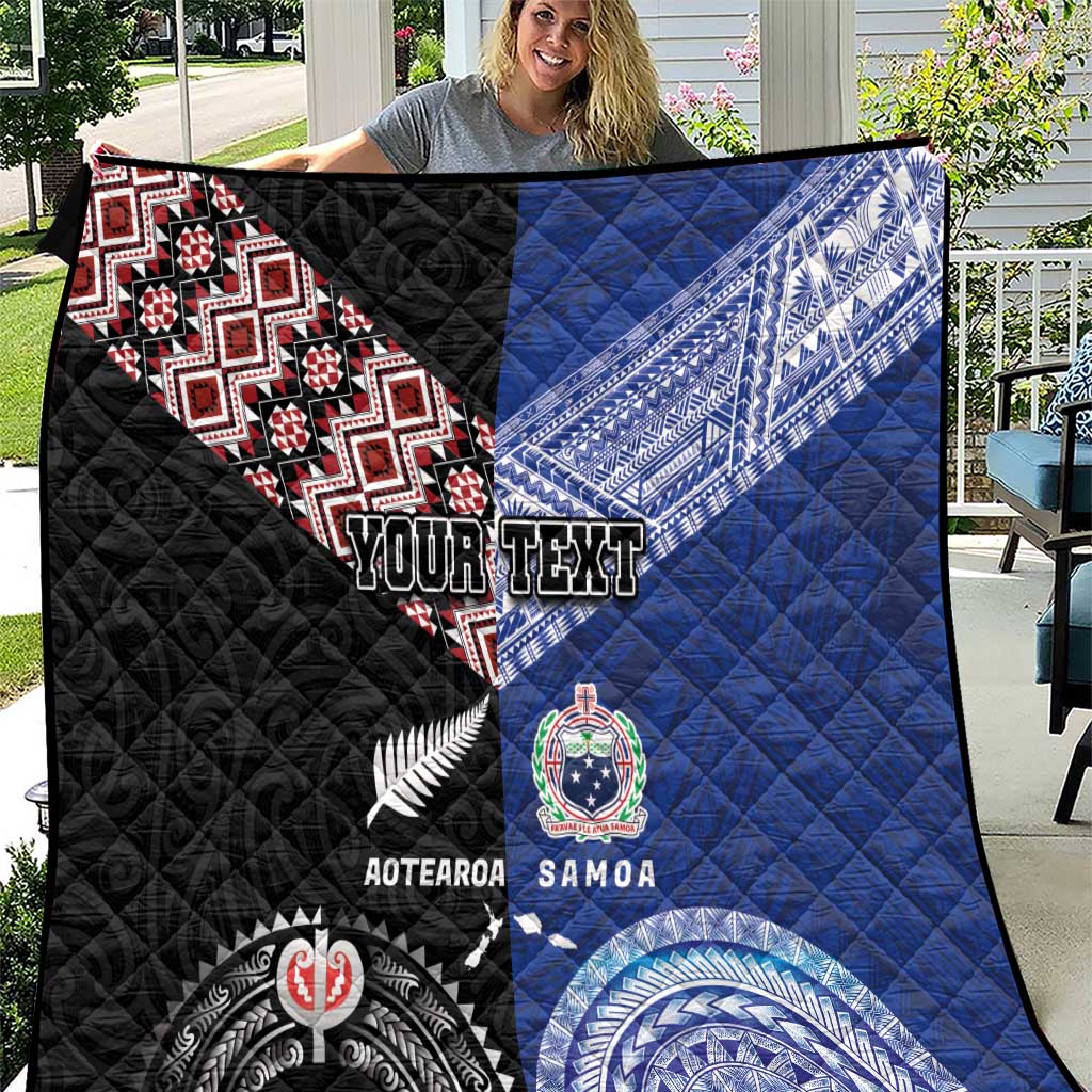 Personalised Aotearoa and Samoa Together Quilt Tatau Art Tattoos-Taniko and Tukutuku with Maori Pattern