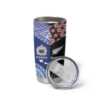 Personalised Aotearoa and Samoa Together Tumbler Cup Tatau Art Tattoos-Taniko and Tukutuku with Maori Pattern LT03 - Polynesian Pride