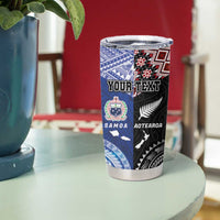 Personalised Aotearoa and Samoa Together Tumbler Cup Tatau Art Tattoos-Taniko and Tukutuku with Maori Pattern LT03 - Polynesian Pride