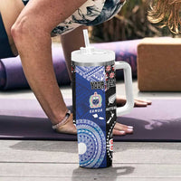 Personalised Aotearoa and Samoa Together Tumbler With Handle Tatau Art Tattoos-Taniko and Tukutuku with Maori Pattern LT03 - Polynesian Pride
