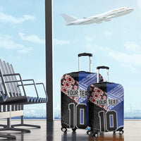 Custom Aotearoa and Samoa Rugby Luggage Cover Maori Warrior and Teuila Emblem-Tatau with Taniko Art