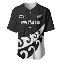 Custom NZ Rugby Baseball Jersey Koru and Silver Fern Sporty Style