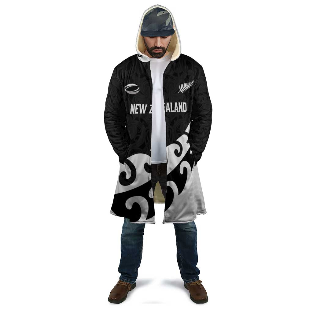 Custom NZ Rugby Cloak Koru and Silver Fern Sporty Style