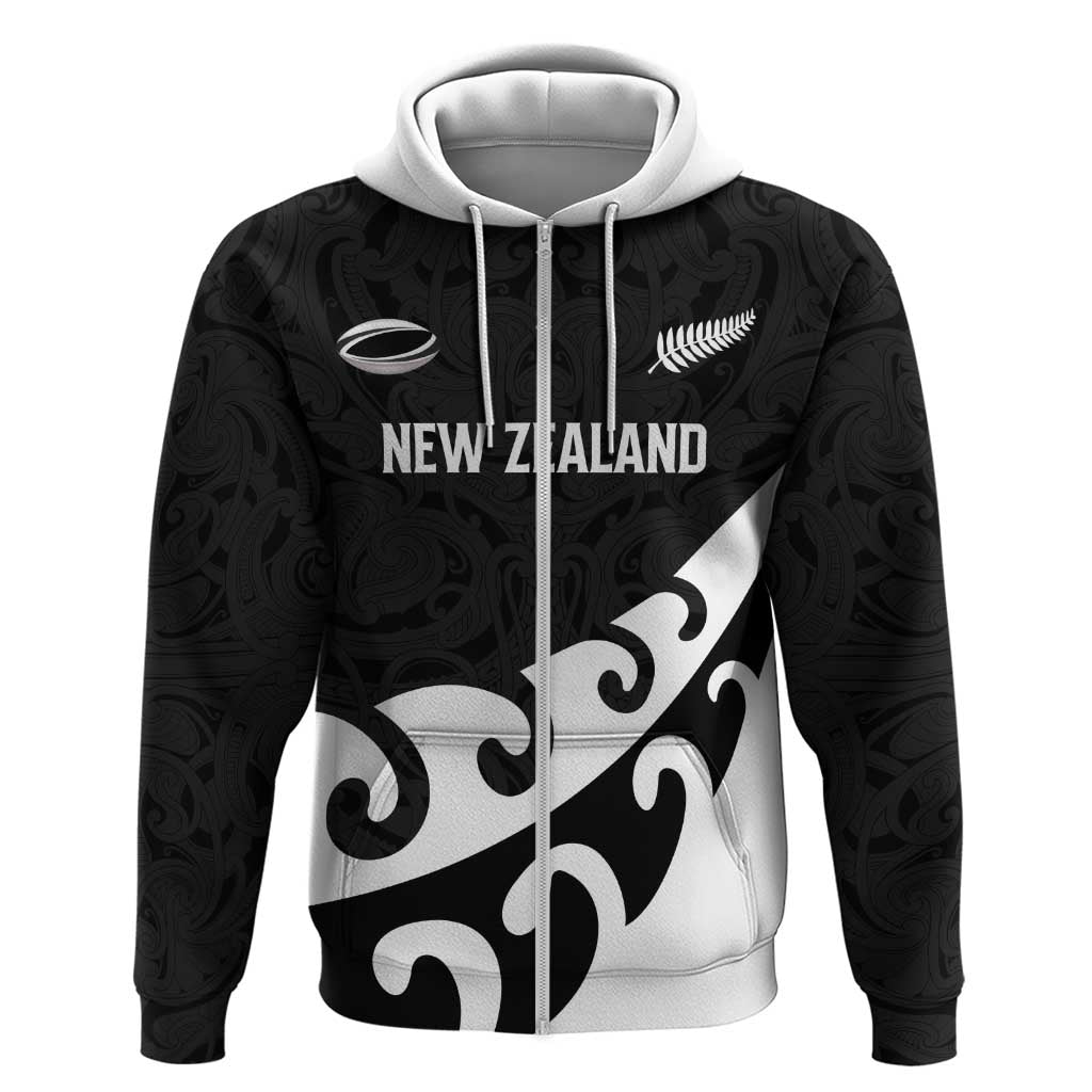 Custom NZ Rugby Hoodie Koru and Silver Fern Sporty Style