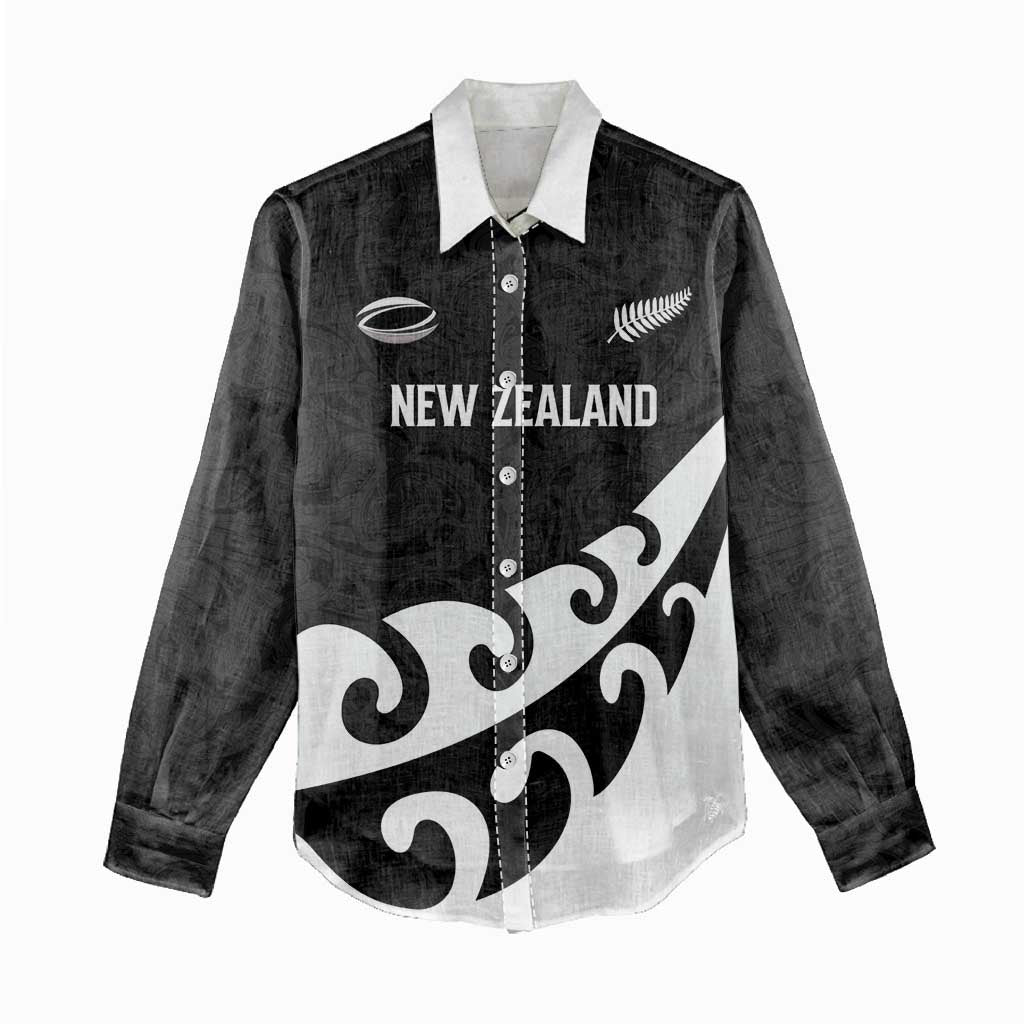 Custom NZ Rugby Women Casual Shirt Koru and Silver Fern Sporty Style LT03 - Polynesian Pride