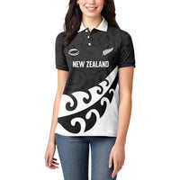 Custom NZ Rugby Women Polo Shirt Koru and Silver Fern Sporty Style LT03 - Polynesian Pride