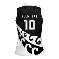 Custom NZ Rugby Women Sleeveless Polo Shirt Koru and Silver Fern Sporty Style LT03 - Polynesian Pride