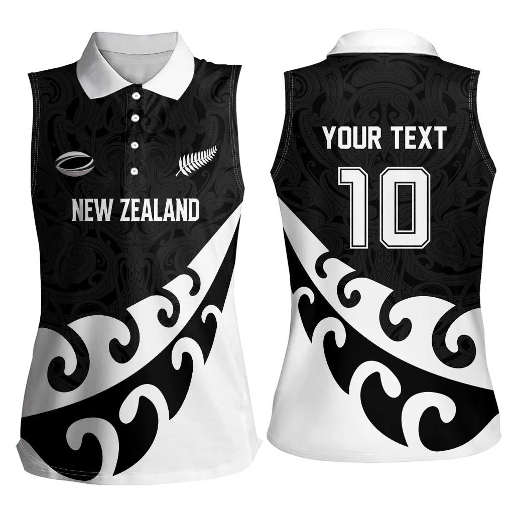 Custom NZ Rugby Women Sleeveless Polo Shirt Koru and Silver Fern Sporty Style LT03 - Polynesian Pride