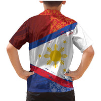 Philippines National Flag Day Family Matching Mermaid Dress and Hawaiian Shirt Polynesian and Yakan Tattoo Brush Style